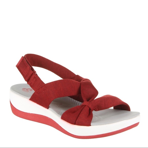 »-Clarks-»Cloudstepper Adjust Strappy Cloth Sandal Platform OpenToe Soft… - Picture 12 of 16